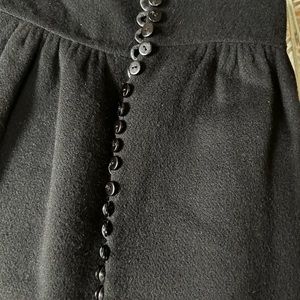 Vintage Krizia black cashmere mini skirt with multi button detail